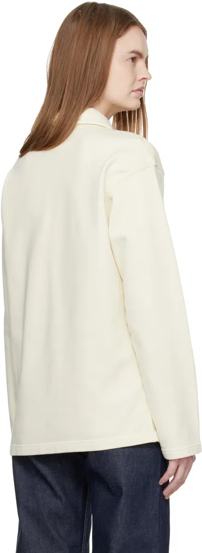 A.p.c. Navy Long-sleeve Polo In White