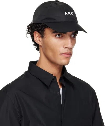 A.p.c. Casquette Charlie Logo-embroidered Canvas Cap In Black