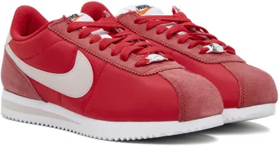 Nike Red Cortez Textile Sneakers In Red