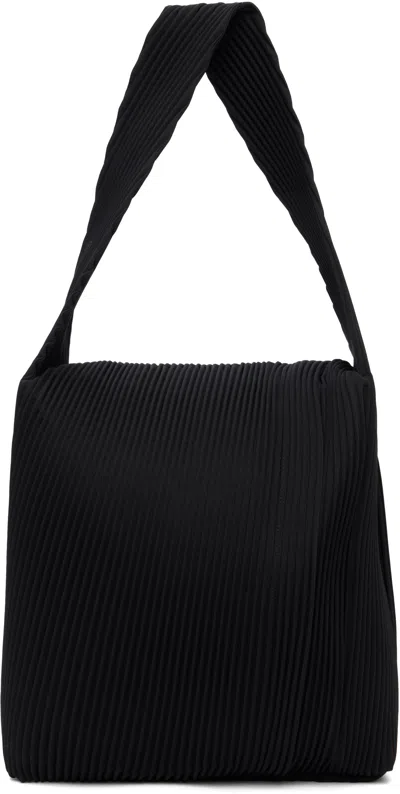 Issey Miyake Black Rounded Square Tote In Black