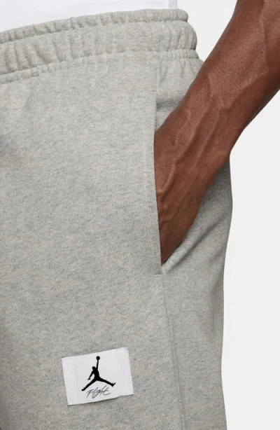 Jordan Flight Fleece Cotton Sweatpants In Gray