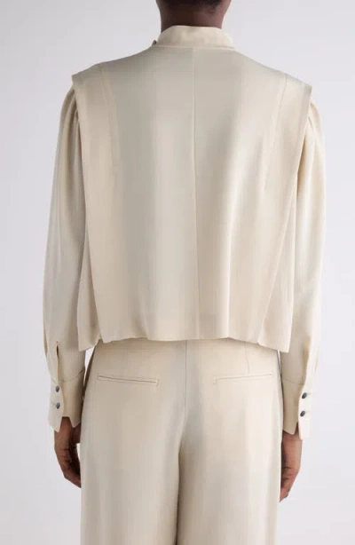 Isabel Marant Felissa Button Shoulder Mock Neck Top In Neutral