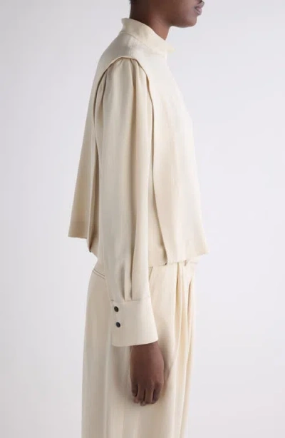 Isabel Marant Felissa Button Shoulder Mock Neck Top In Neutral