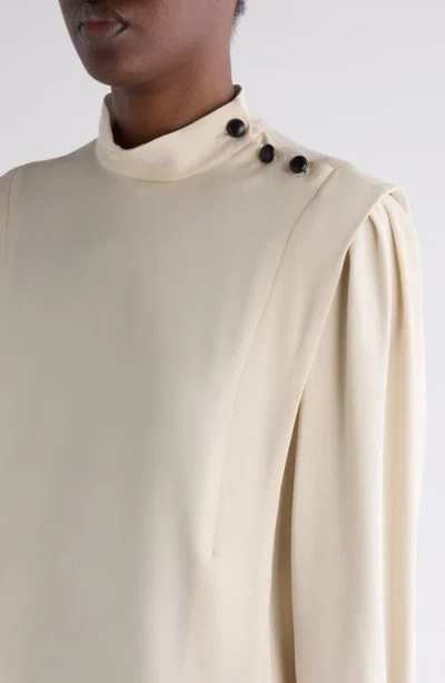 Isabel Marant Felissa Button Shoulder Mock Neck Top In Neutral