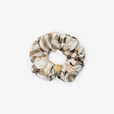 Burberry Silk Scrunchie With Check In Multi
