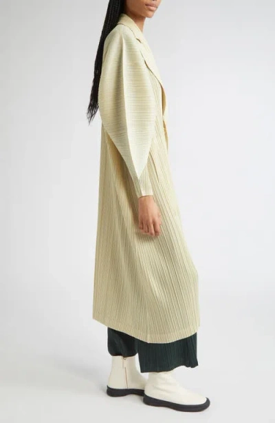 Issey Miyake Pleats Please  Monthly Colors December Pleated Coat In White
