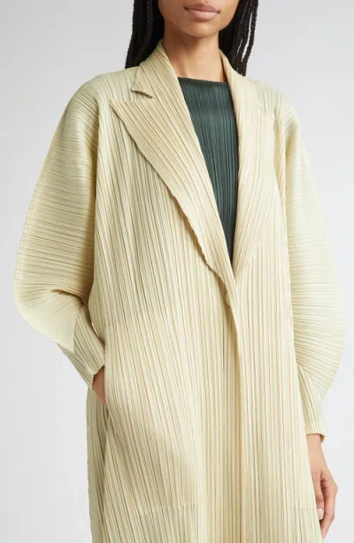 Issey Miyake Pleats Please  Monthly Colors December Pleated Coat In White