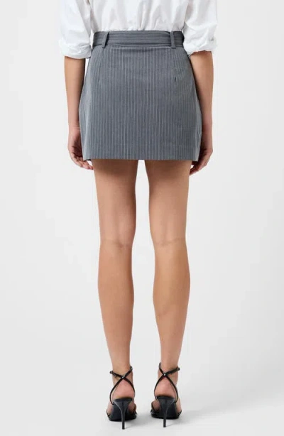 French Connection Minka Belted Pinstripe Miniskirt In Gray