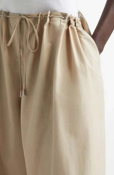 Brandon Maxwell Sutton Drawstring Wide-leg Bermuda Shorts In Neutral