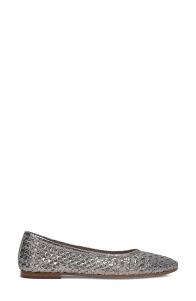 Frye Heather Woven Pointed Toe Flat In Silver