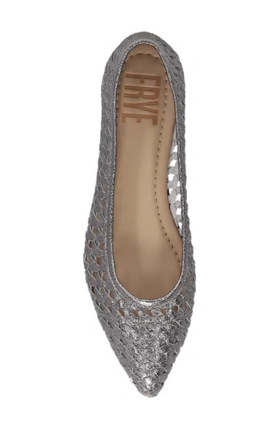 Frye Heather Woven Pointed Toe Flat In Silver