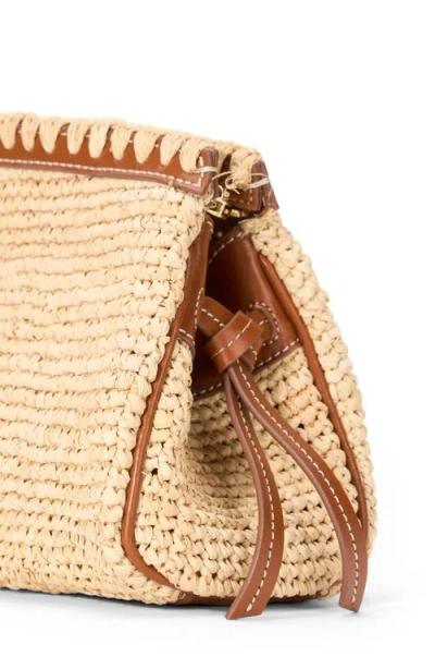 Staud Maude Convertible Raffia Clutch In Brown