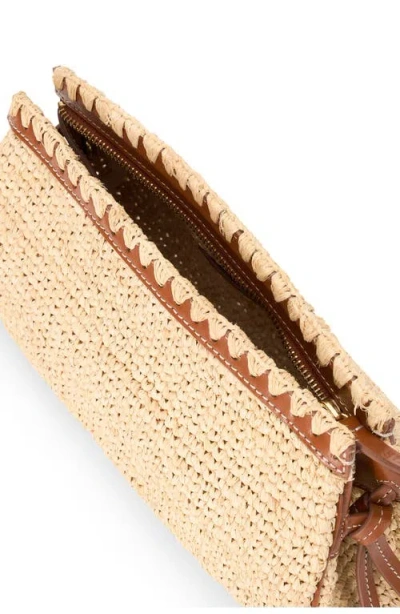 Staud Maude Convertible Raffia Clutch In Brown