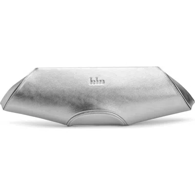 Behno Elizabeth Baguette Clutch Metallic Silver In Gray