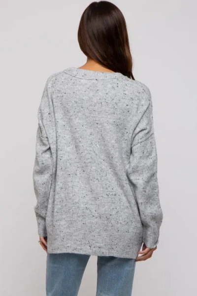 Pinkblush Speckled Knit Sweater In Gray
