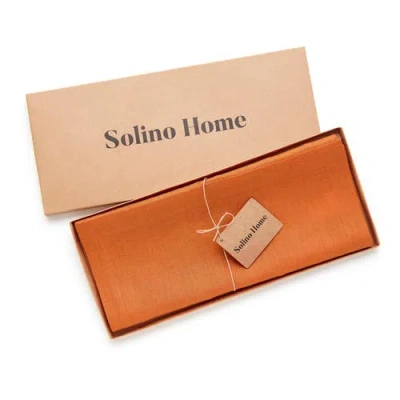 Solino Home Linen Table Runner In Orange