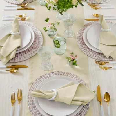 Solino Home Linen Table Runner In Brown