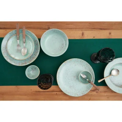 Solino Home Linen Table Runner In Green