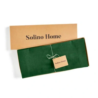Solino Home Linen Table Runner In Green