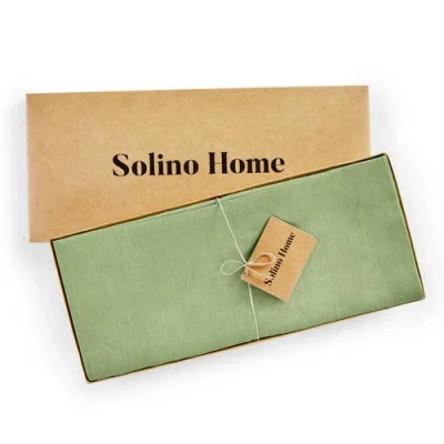 Solino Home Linen Table Runner In Green