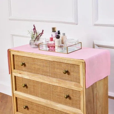 Solino Home Linen Table Runner In Pink