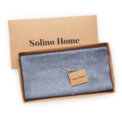 Solino Home Linen Table Throw In Blue