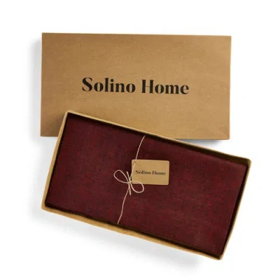 Solino Home Linen Table Throw In Red