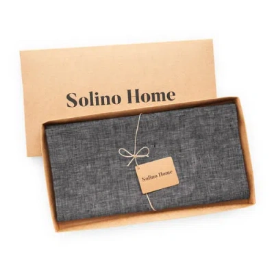 Solino Home Linen Table Throw In Gray