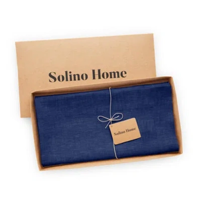 Solino Home Linen Table Throw In Blue