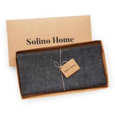 Solino Home Linen Table Throw In Gray