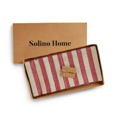 Solino Home Linen Table Throw In Red