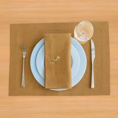 Solino Home Linen Placemats In Brown