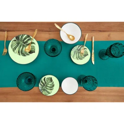 Solino Home Linen Table Runner In Blue