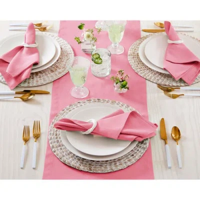 Solino Home Linen Table Runner In Pink