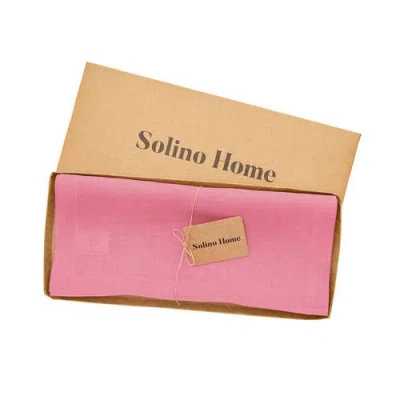 Solino Home Linen Table Runner In Pink