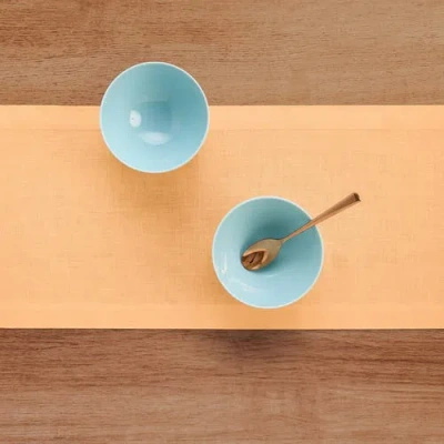 Solino Home Linen Table Runner In Orange