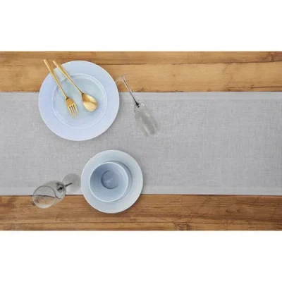 Solino Home Linen Table Runner In Gray