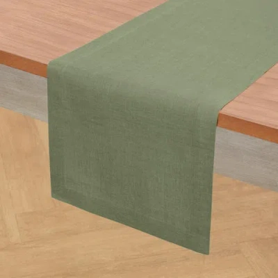 Solino Home Linen Table Runner In Green