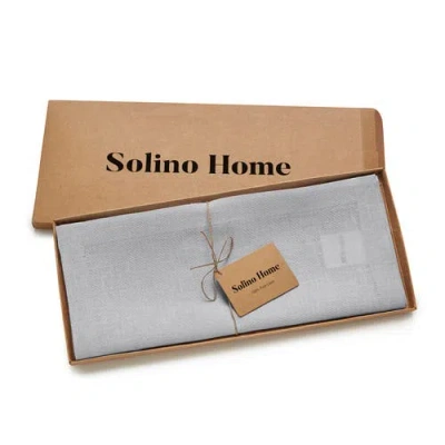 Solino Home Linen Table Runner In Gray