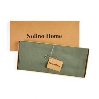 Solino Home Linen Table Runner In Green