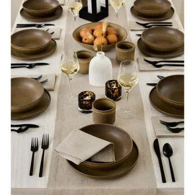 Solino Home Linen Table Runner In Brown