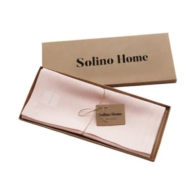 Solino Home Linen Table Runner In Pink