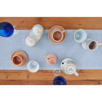 Solino Home Linen Table Runner In Blue