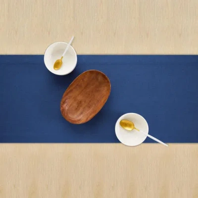 Solino Home Linen Table Runner In Blue
