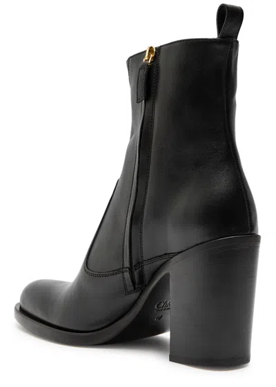 Chloé Chloe Phoenix 90 Leather Ankle Boots In Black