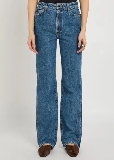 Khaite Stretch-denim Danielle High-rise Jeans In Blue
