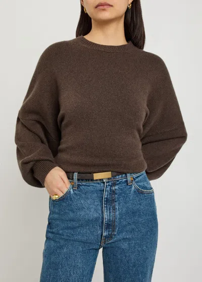 Khaite Brown Empire Solid Belt In Brown