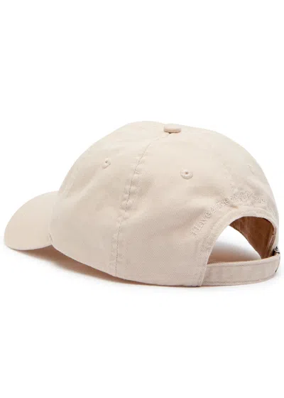 Ganni Womens Egret Washed Logo-embroidered Cotton-canvas Cap In Neutral