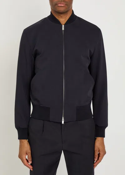 Lardini Wool Bomber Jacket In Blue