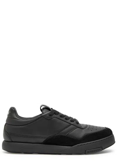 Givenchy Black Calf Leather Bos Taurus Low Top Sneakers In Multi